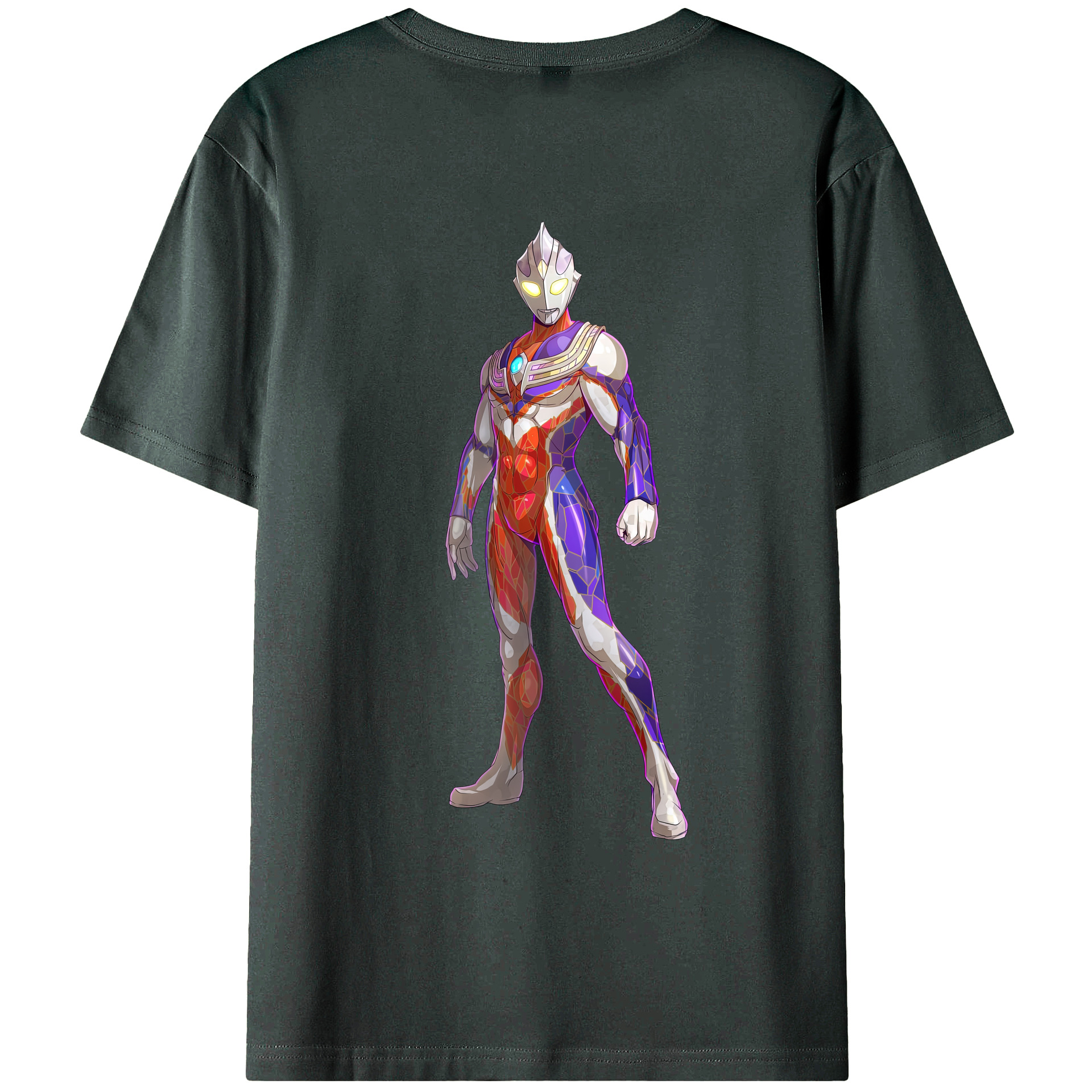 （画像用） ウルトラマン Ultraman 綿100％ メンズ半袖Tシャツ（バックプリント） 通気性